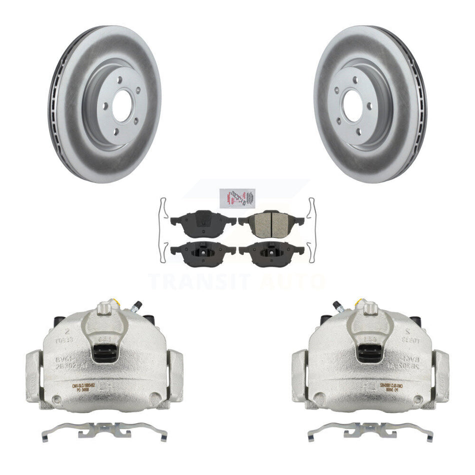Front Disc Brake Caliper Coated Rotor And Semi-Metallic Pad Kit For Ford Transit Connect KCG-100544N