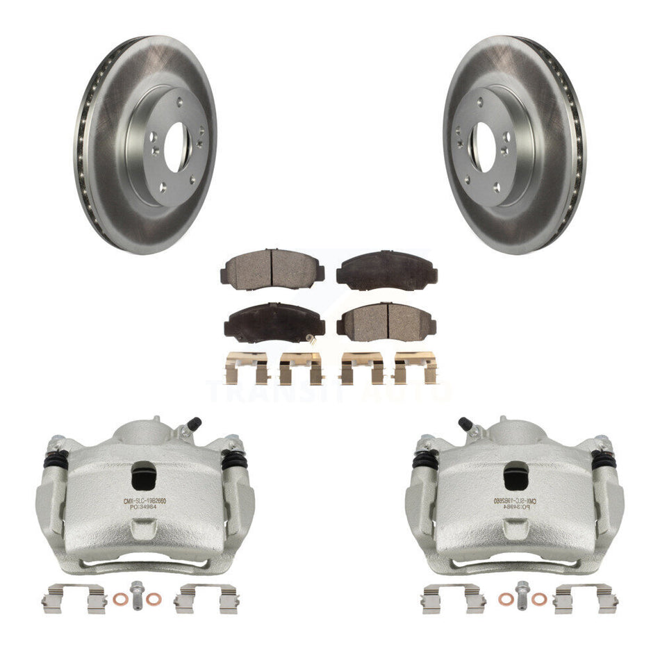 Front Disc Brake Caliper Coat Rotor And Semi-Metallic Pad Kit For 2007 Honda Accord 2.4L KCG-100544P