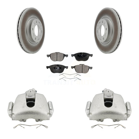 Front Brake Caliper Coat Rotors & Ceramic Pad Kit For 2010 Mazda 3 Sport GS GT with 2.5L KCG-100544T