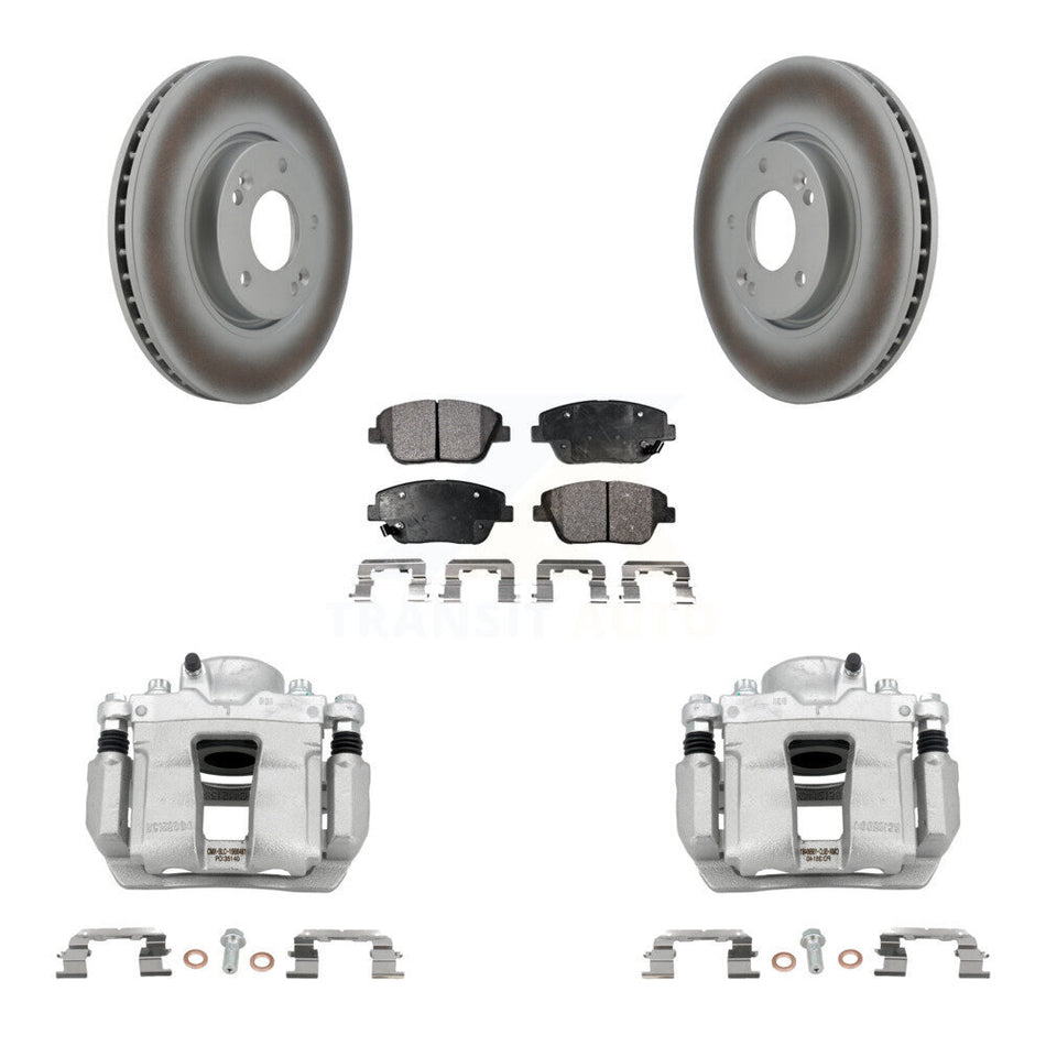 Front Disc Brake Caliper Coated Rotors And Ceramic Pad Kit For Hyundai Sonata Kia Optima KCG-100545T