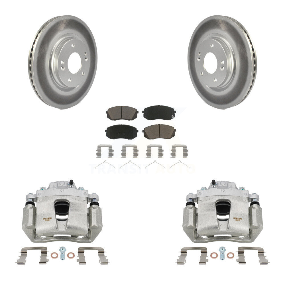 Front Brake Caliper Coat Rotor Ceramic Pad Kit For Hyundai Sonata Kia Kona Electric Niro KCG-100546C