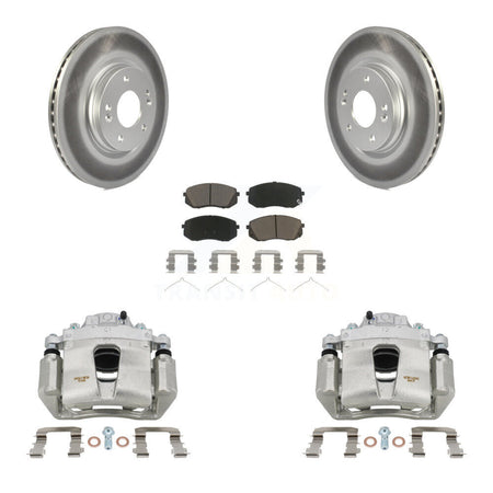 Front Brake Caliper Coat Rotor Ceramic Pad Kit For Hyundai Sonata Kia Kona Electric Niro KCG-100546C