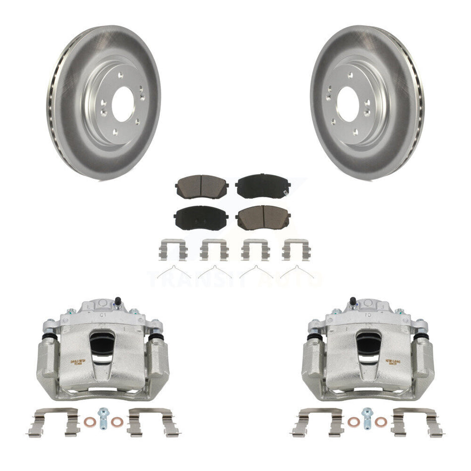Front Brake Caliper Coat Rotor Ceramic Pad Kit For Hyundai Sonata Kia Kona Electric Niro KCG-100546C