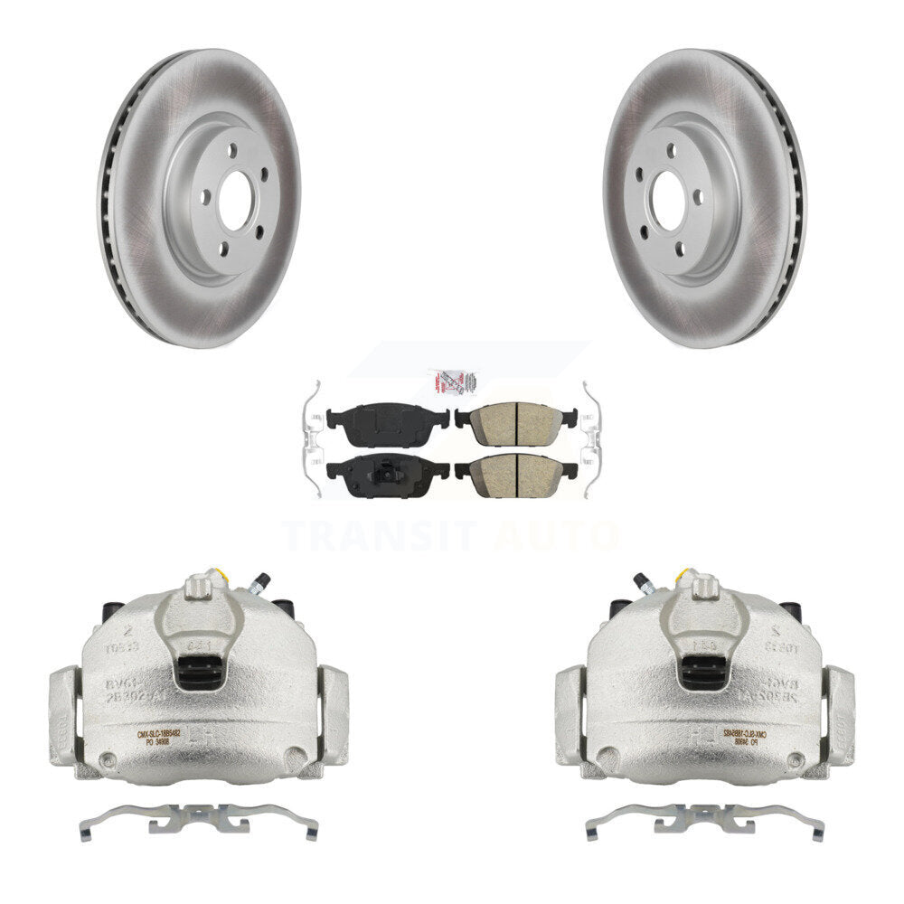 Front Disc Brake Caliper Coated Rotors And Ceramic Pads Kit For Ford Transit Connect KCG-100546N