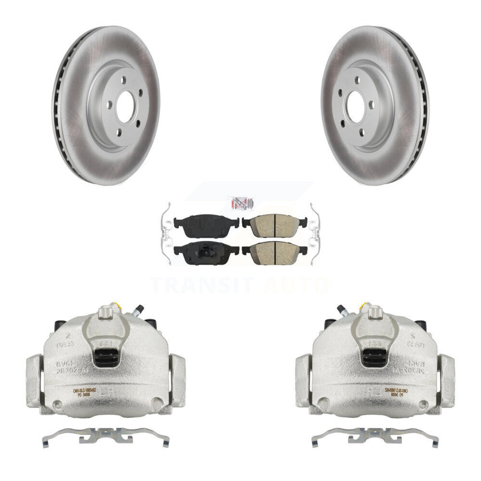 Front Disc Brake Caliper Coated Rotors And Ceramic Pads Kit For Ford Transit Connect KCG-100546N