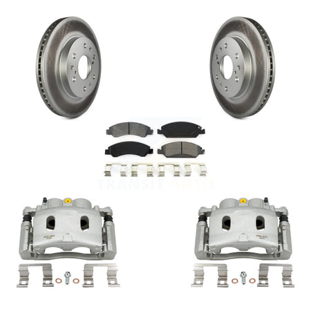 Front Brake Caliper Coat Rotor Semi-Metallic Pad Kit For Chevrolet GMC Silverado 1500 XL KCG-100546S