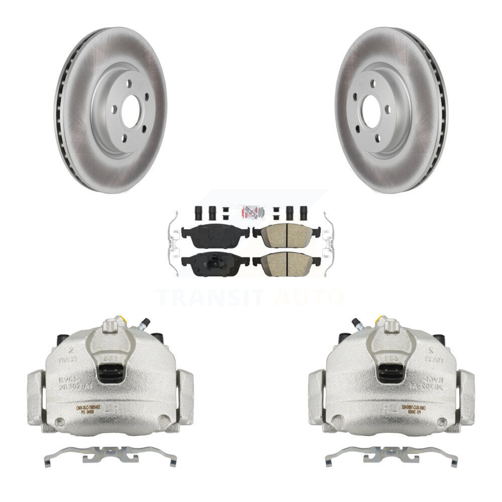 Front Disc Brake Caliper Coated Rotors And Ceramic Pads Kit For Ford Transit Connect KCG-100547N
