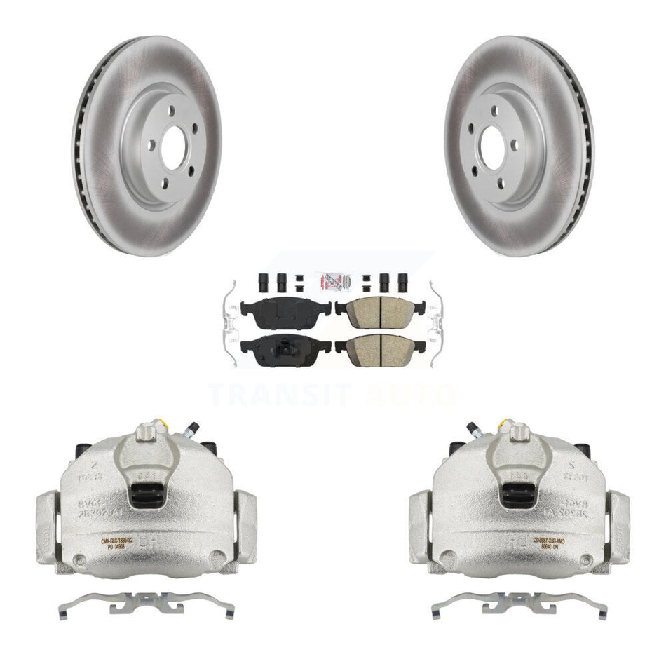 Front Disc Brake Caliper Coated Rotors And Ceramic Pads Kit For Ford Transit Connect KCG-100547N