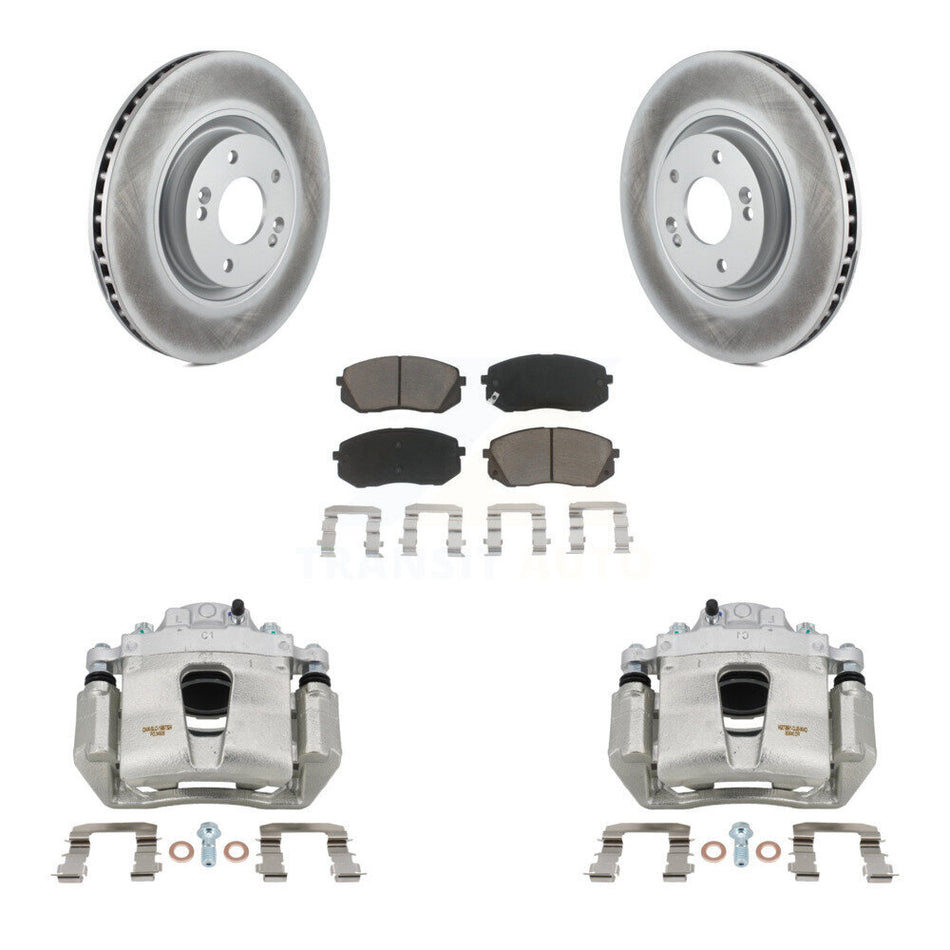 Front Brake Caliper Coat Rotor & Ceramic Pad Kit For Hyundai Sonata 1.6L with GAS engine KCG-100548C
