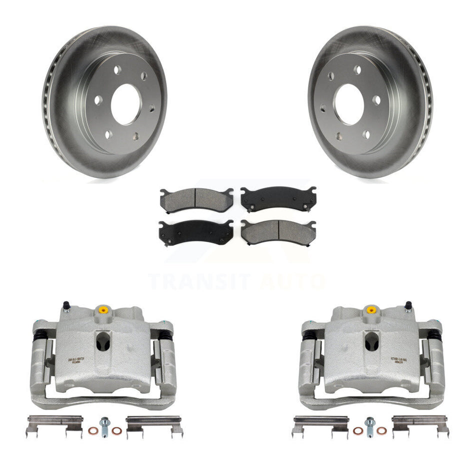 Front Brake Caliper Coat Rotor Semi-Metallic Pad Kit For Chevrolet GMC Silverado 1500 XL KCG-100548S
