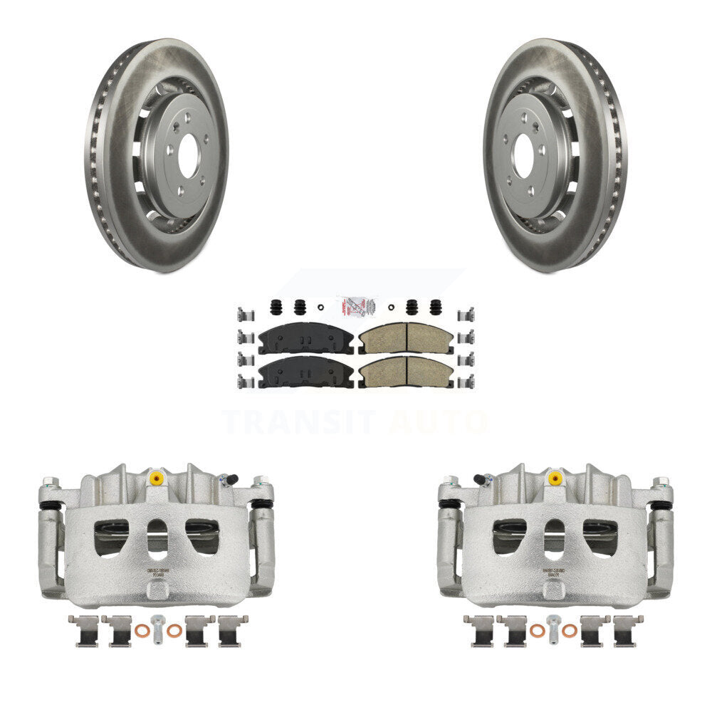 Front Brake Caliper Coat Rotors Ceramic Pad Kit For Ford Explorer Flex Taurus Police MKS KCG-100549N