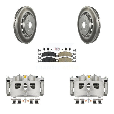 Front Brake Caliper Coat Rotors Ceramic Pad Kit For Ford Explorer Flex Taurus Police MKS KCG-100549N