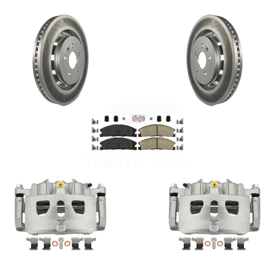 Front Brake Caliper Coat Rotors Ceramic Pad Kit For Ford Explorer Flex Taurus Police MKS KCG-100549N