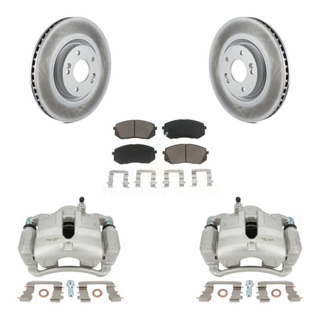 Front Disc Brake Caliper Coated Rotors And Ceramic Pads Kit For Hyundai Tucson KCG-100550C