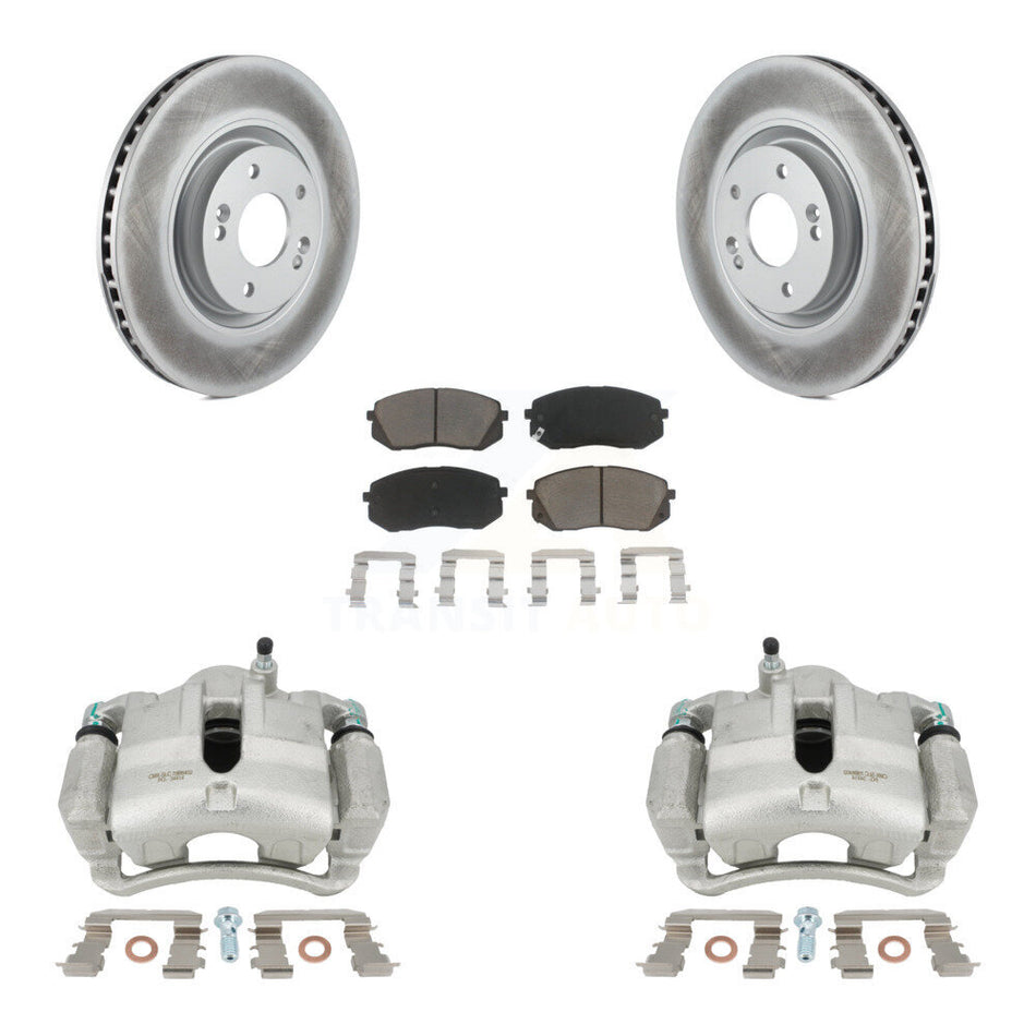 Front Disc Brake Caliper Coated Rotors And Ceramic Pads Kit For Hyundai Tucson KCG-100550C