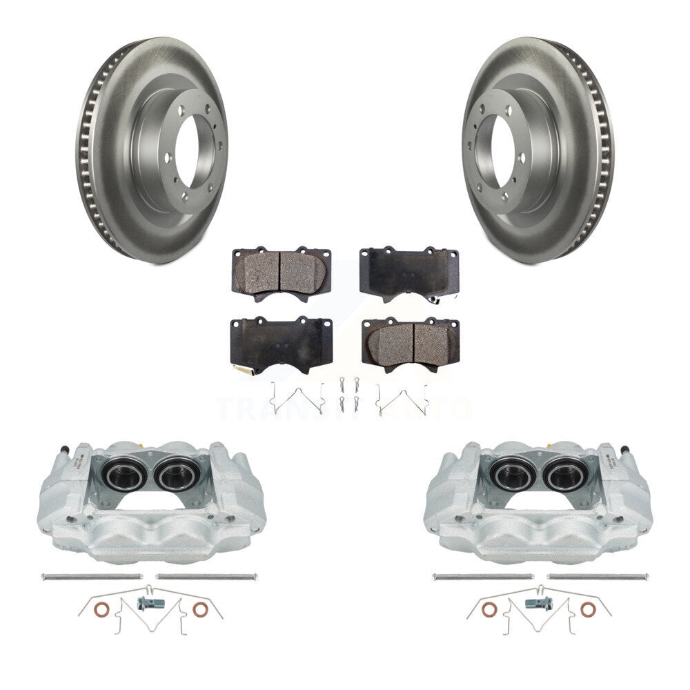 Front Disc Brake Caliper Coat Rotor Semi-Metallic Pad Kit For Toyota 4Runner Lexus GX460 KCG-100552P