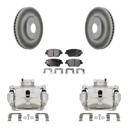 Front Disc Brake Caliper Coated Rotors And Ceramic Pads Kit For 2014 Hyundai Sonata 2.0L KCG-100552T
