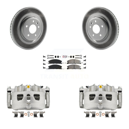 Front Disc Brake Caliper Coat Rotor & Semi-Metallic Pad Kit For 2013 Ford Explorer Sport KCG-100553N