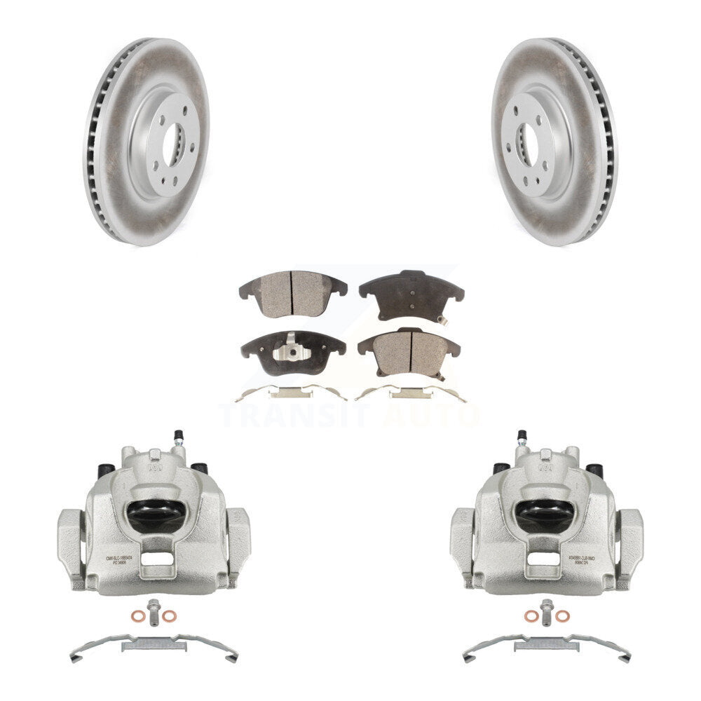 Front Disc Brake Caliper Coat Rotors & Semi-Metallic Pad Kit For Ford Fusion Lincoln MKZ KCG-100553P