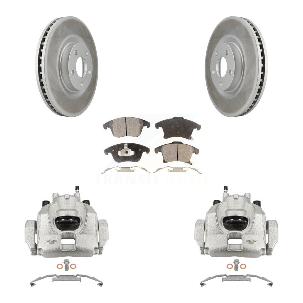 Front Brake Caliper Coat Rotors & Semi-Metallic Pad Kit For Ford Police Responder Hybrid KCG-100554P