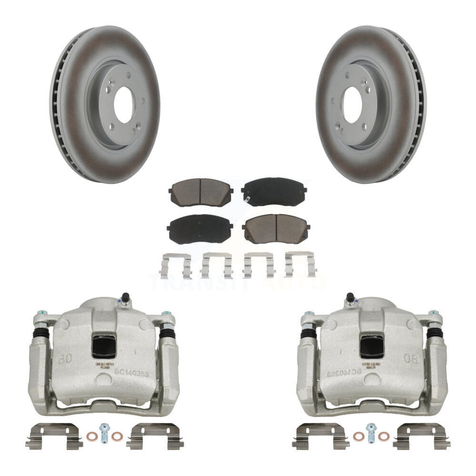 Front Brake Caliper Coat Rotors Ceramic Pad Kit For 2016 Kia Sportage 2.4L From 12 10 15 KCG-100555C
