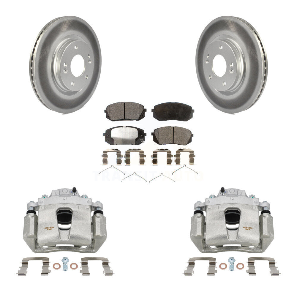 Front Brake Caliper Coat Rotor Ceramic Pad Kit For Hyundai Sonata Kia Kona Electric Niro KCG-100555T