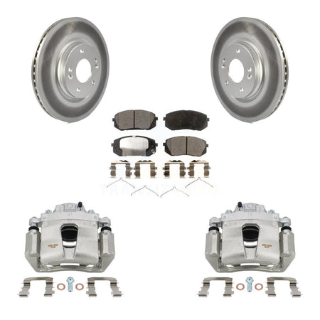 Front Brake Caliper Coat Rotor Ceramic Pad Kit For Hyundai Sonata Kia Kona Electric Niro KCG-100555T