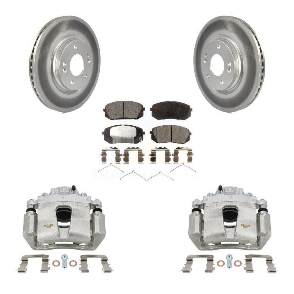 Front Brake Caliper Coat Rotor Ceramic Pad Kit For Hyundai Sonata Kia Kona Electric Niro KCG-100555T