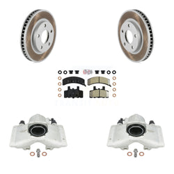 Front Disc Brake Caliper Coated Rotors And Semi-Metallic Pads Kit For Cadillac DeVille Fleetwood 60 Special Commercial Chassis With Heavy Duty Brakes KCG-100556N