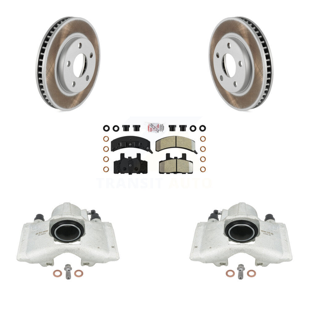 Front Disc Brake Caliper Coated Rotors And Semi-Metallic Pads Kit For Cadillac DeVille Fleetwood 60 Special Commercial Chassis With Heavy Duty Brakes KCG-100556N by Transit Auto