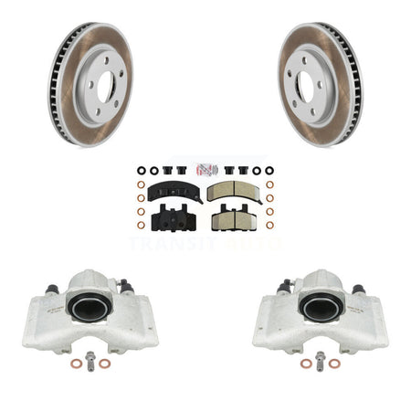 Front Disc Brake Caliper Coated Rotors And Semi-Metallic Pads Kit For Cadillac DeVille Fleetwood 60 Special Commercial Chassis With Heavy Duty Brakes KCG-100556N by Transit Auto