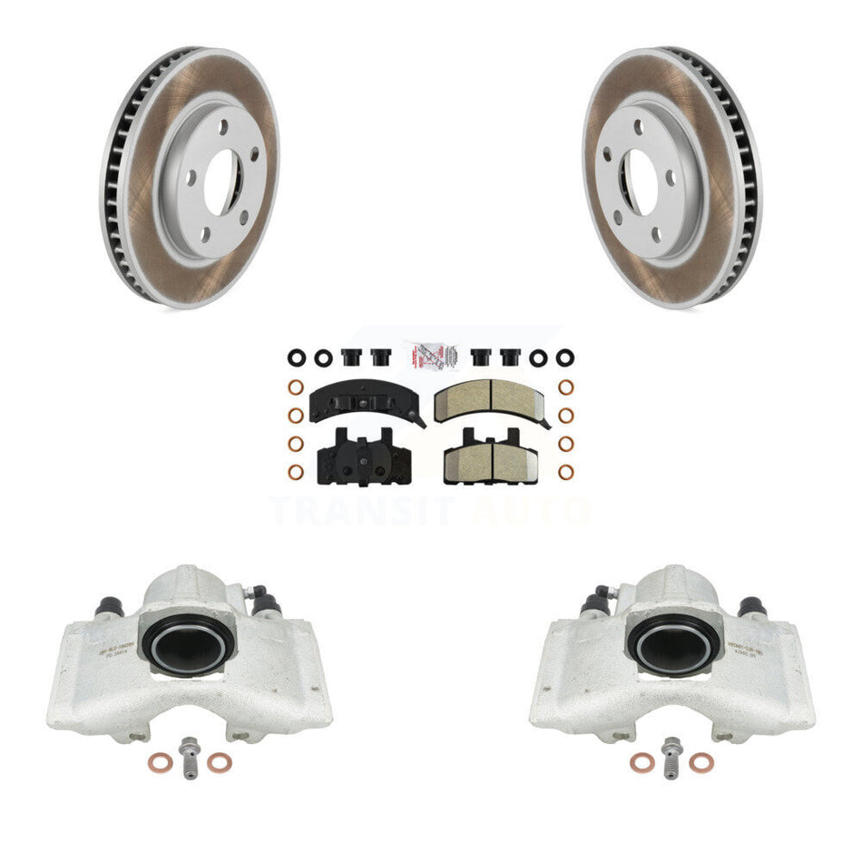 Front Disc Brake Caliper Coated Rotors And Semi-Metallic Pads Kit For Cadillac DeVille Fleetwood 60 Special Commercial Chassis With Heavy Duty Brakes KCG-100556N