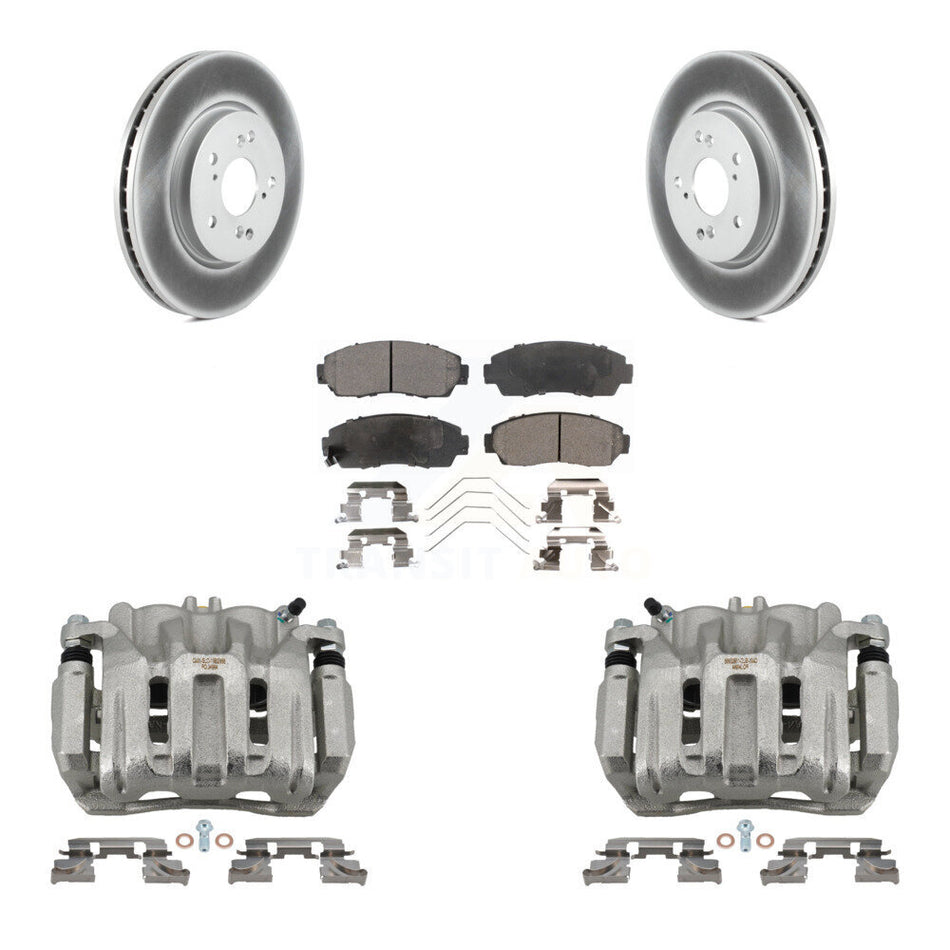 Front Brake Caliper Coat Rotor And Semi-Metallic Pad Kit For Honda CR-V Crosstour Accord KCG-100556P