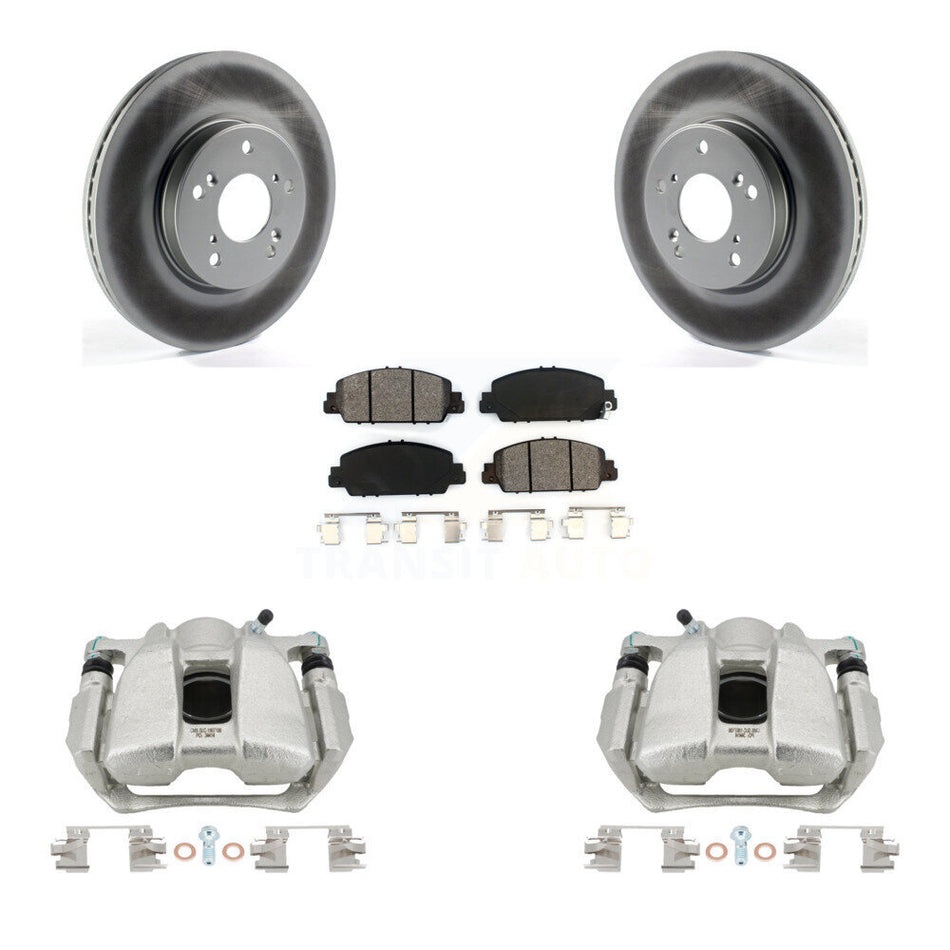 Front Disc Brake Caliper Coated Rotors And Semi-Metallic Pads Kit For Honda HR-V Accord KCG-100556S