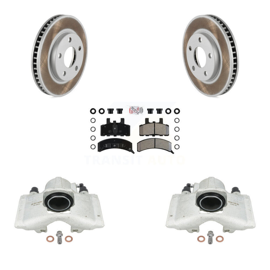 Front Disc Brake Caliper Coated Rotors And Semi-Metallic Pads Kit For Cadillac DeVille Fleetwood 60 Special Commercial Chassis With Heavy Duty Brakes KCG-100557N