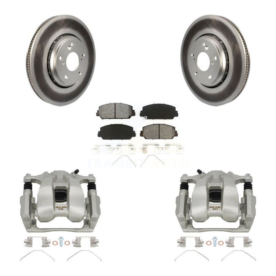 Front Disc Brake Caliper Coat Rotor And Semi-Metallic Pad Kit For Honda Accord Acura ILX KCG-100557S