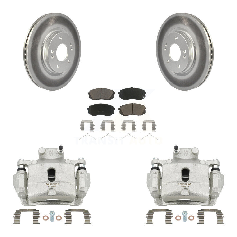 Front Disc Brake Caliper Coated Rotors And Ceramic Pad Kit For Hyundai Sonata Kia Optima KCG-100558C