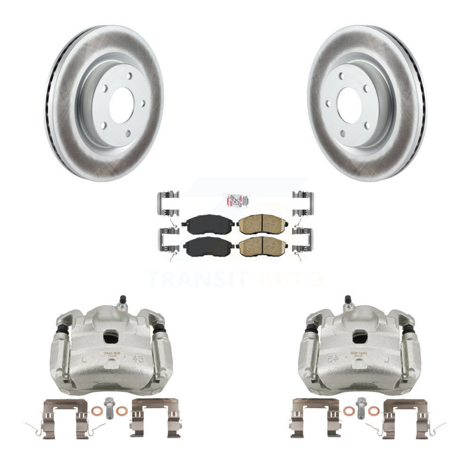 Front Disc Brake Caliper Coated Rotors And Ceramic Pads Kit For Nissan Altima KCG-100558N