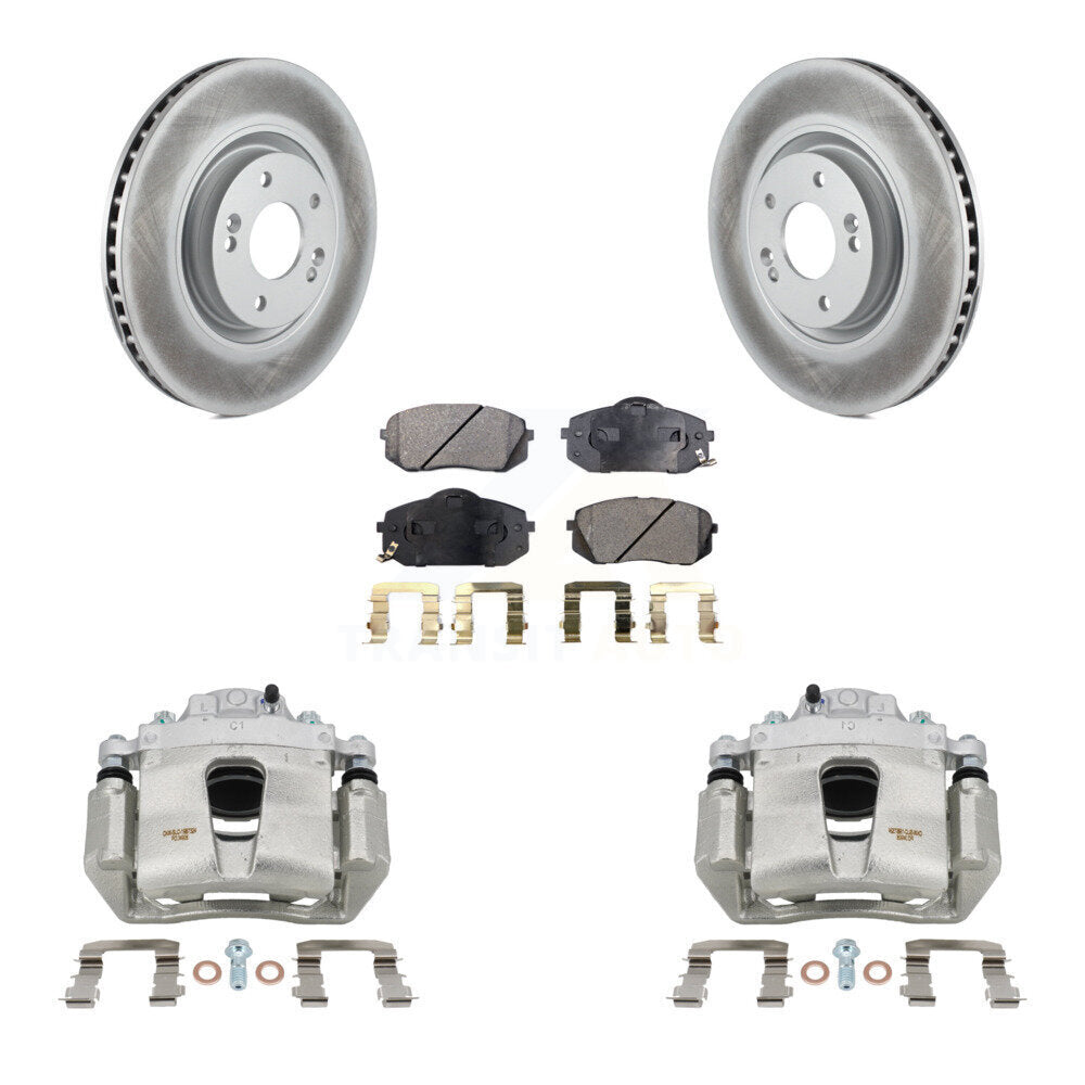 Front Brake Caliper Coat Rotor & Ceramic Pad Kit For Hyundai Sonata 1.6L with GAS engine KCG-100558T