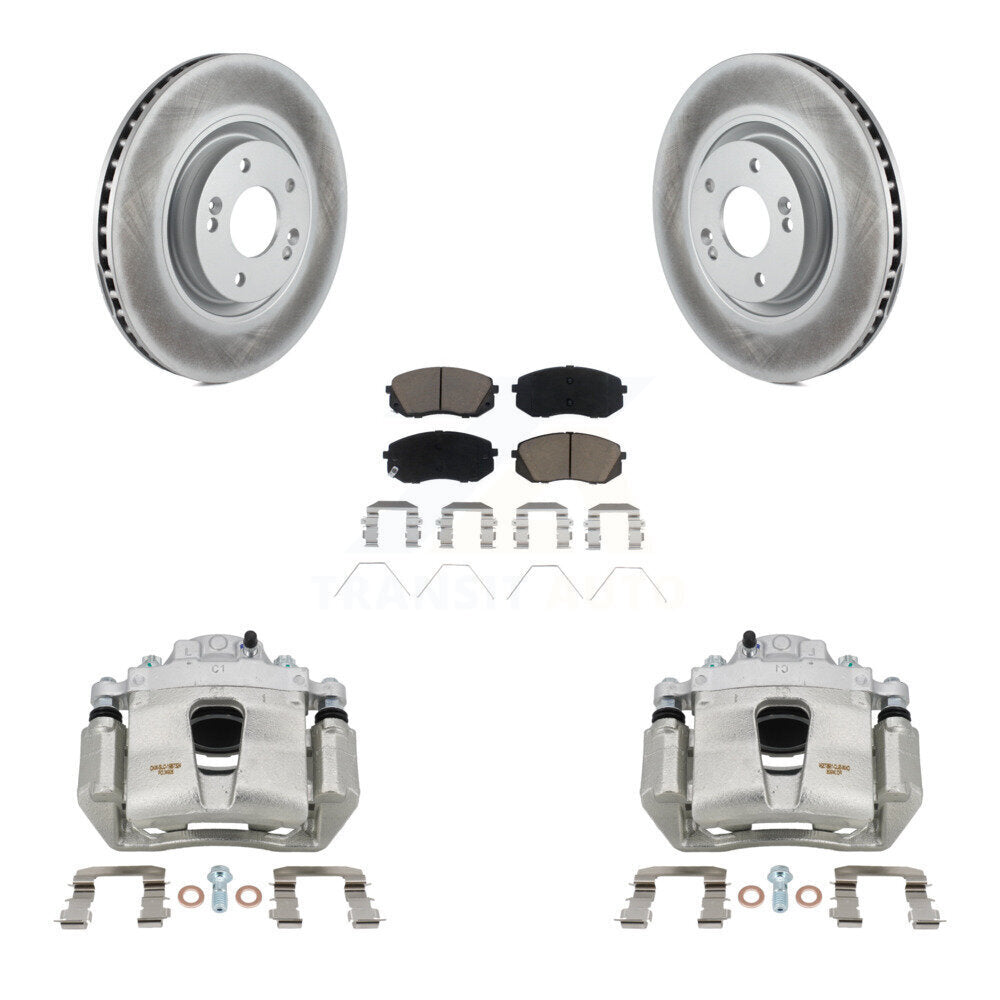 Front Disc Brake Caliper Coated Rotors And Ceramic Pad Kit For Hyundai Sonata Kia Optima KCG-100559C