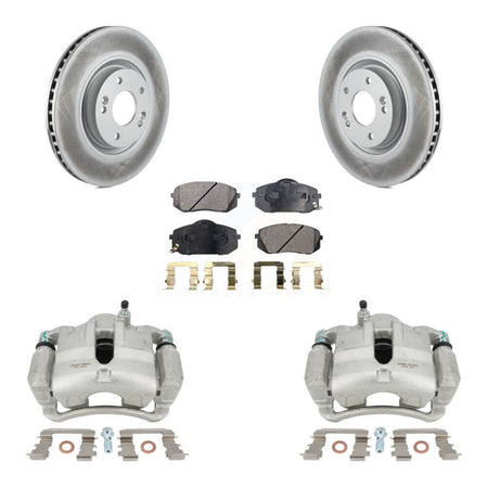 Front Disc Brake Caliper Coated Rotors And Ceramic Pads Kit For Hyundai Tucson KCG-100559T