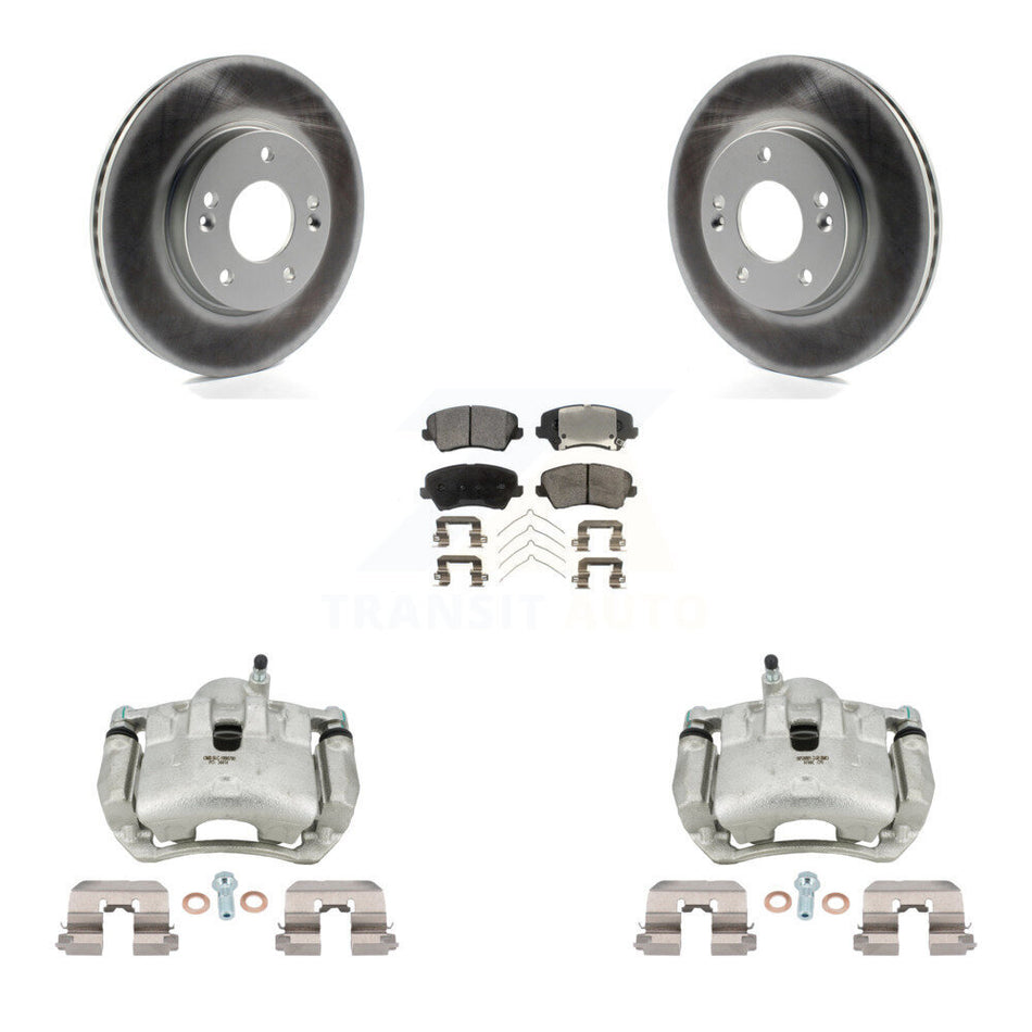Front Brake Caliper Coat Rotor & Ceramic Pad Kit For Kia Forte Hyundai Elantra GT Forte5 KCG-100562T