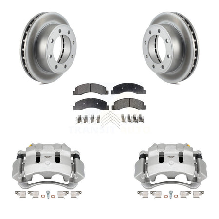 Front Brake Caliper Coat Rotor And Semi-Metallic Pad Kit For Ford F-350 Super Duty F-250 KCG-100563P