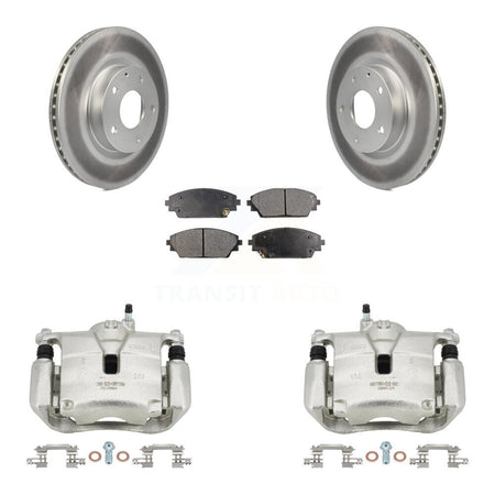 Front Disc Brake Caliper Coated Rotors And Semi-Metallic Pads Kit For Mazda 3 CX-3 Sport KCG-100564P