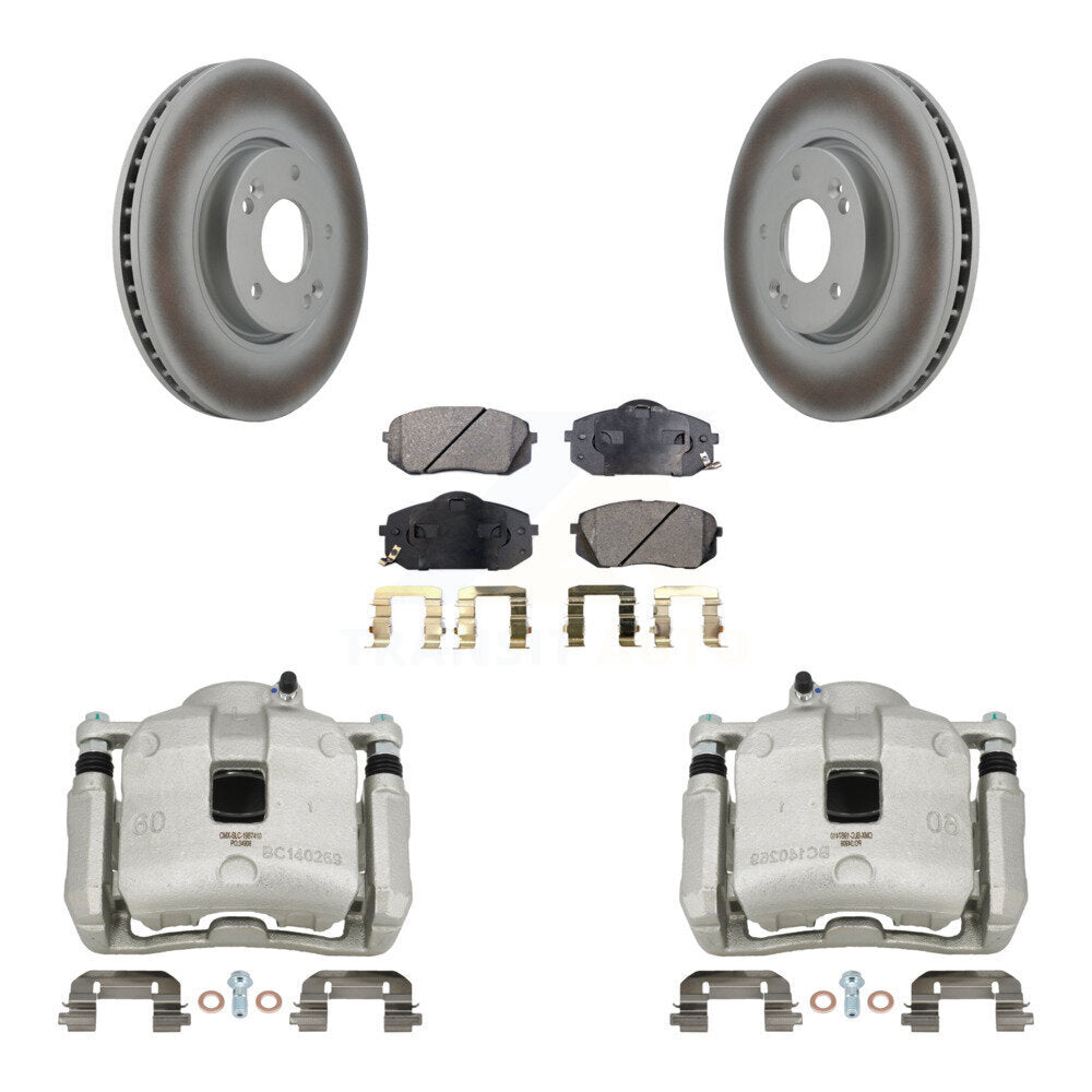 Front Brake Caliper Coat Rotors Ceramic Pad Kit For 2016 Kia Sportage 2.4L From 12 10 15 KCG-100564T