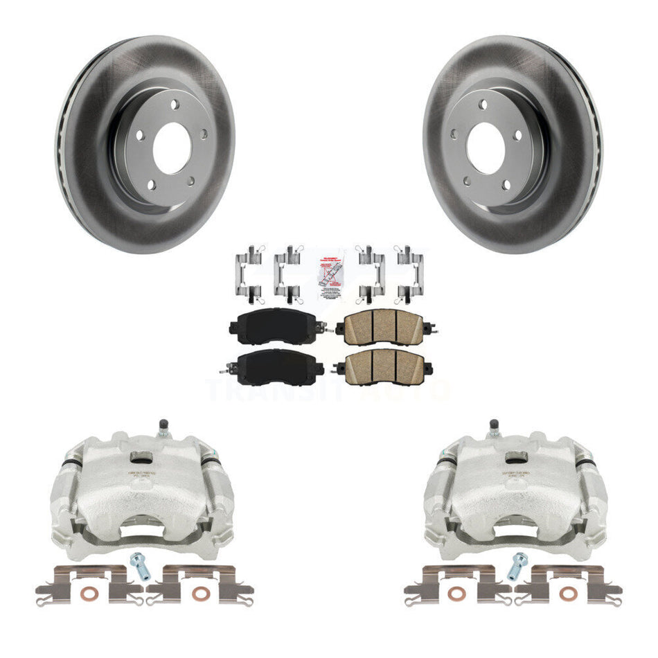 Front Disc Brake Caliper Coated Rotors And Ceramic Pads Kit For Nissan Altima KCG-100566N