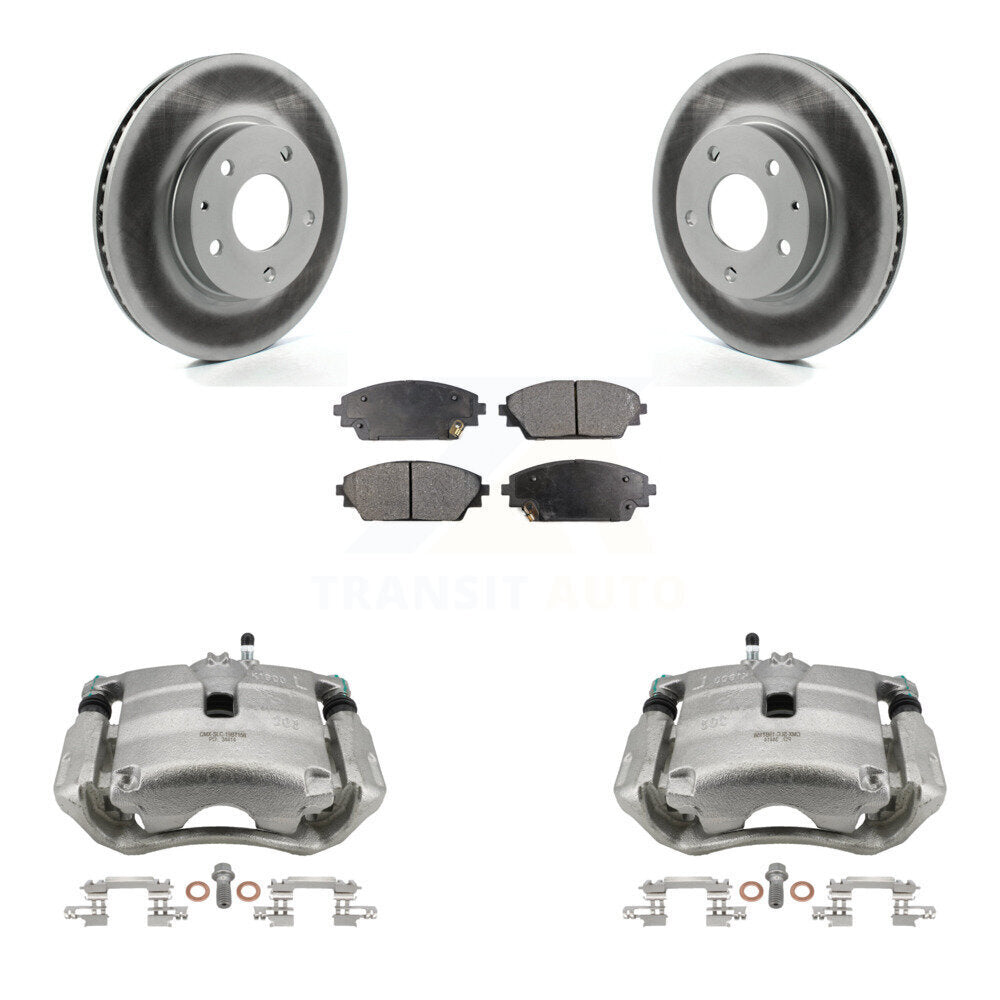 Front Disc Brake Caliper Coated Rotors And Semi-Metallic Pads Kit For Mazda 3 CX-3 Sport KCG-100566P