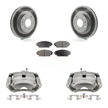 Front Disc Brake Caliper Coated Rotors And Semi-Metallic Pads Kit For Mazda 3 CX-3 Sport KCG-100566P