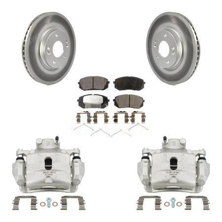 Front Disc Brake Caliper Coated Rotors And Ceramic Pad Kit For Hyundai Sonata Kia Optima KCG-100567T