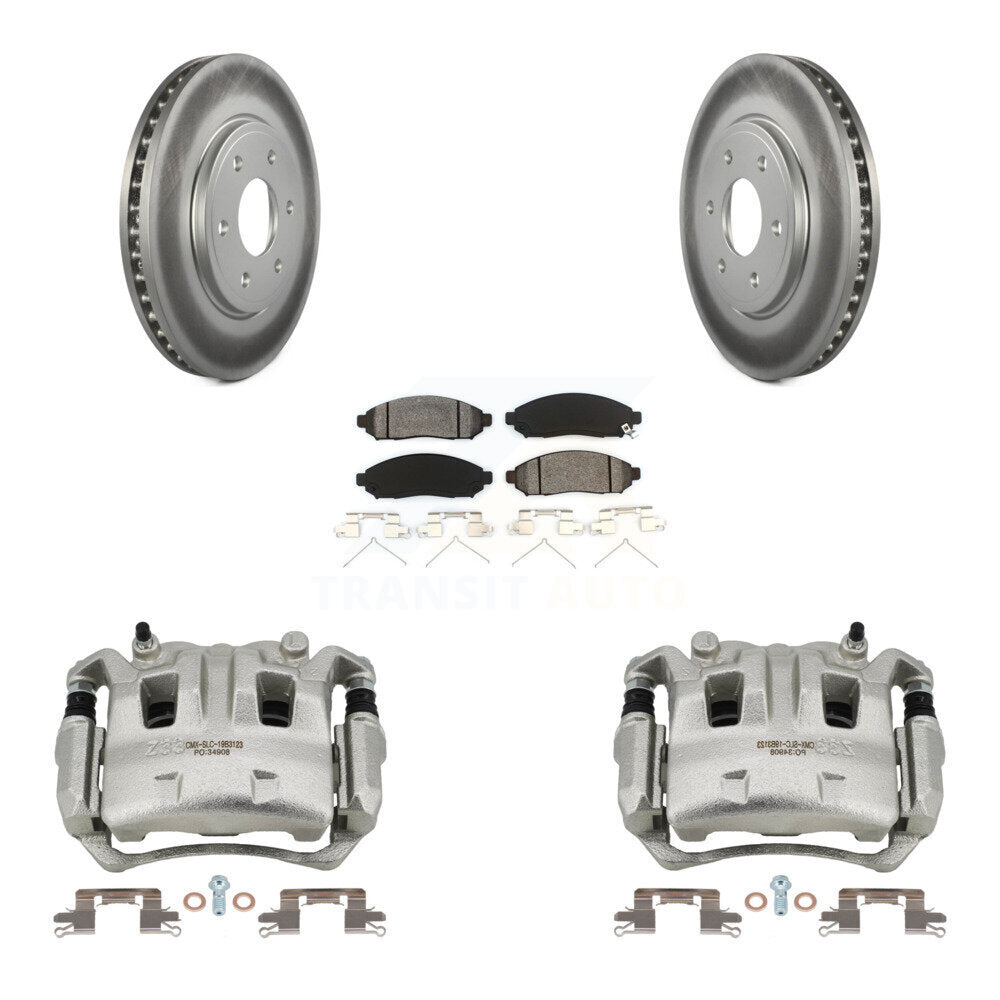 Front Brake Caliper Coat Rotors Semi-Metallic Pad Kit For Nissan Frontier Suzuki Equator KCG-100568S